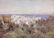 camille corot View of Genoa (mk09) oil